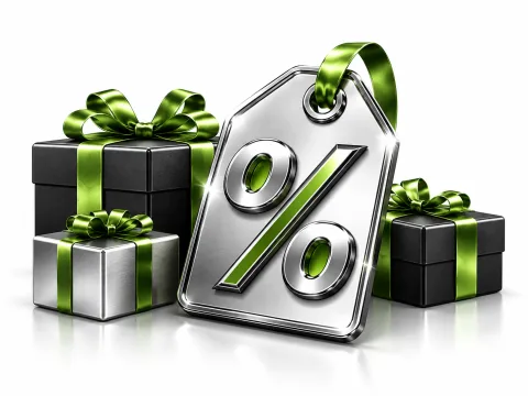 Sale tag and gift box deals category illustration